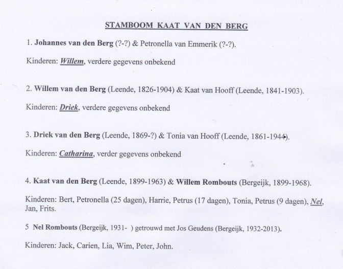 stamboom kaat van den berg